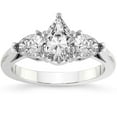 thumbnail image 1 of Pompeii 1 3/4Ct Pear Shape Lab Grown Diamond Engagement Ring White, Yellow or Rose Gold, 1 of 6