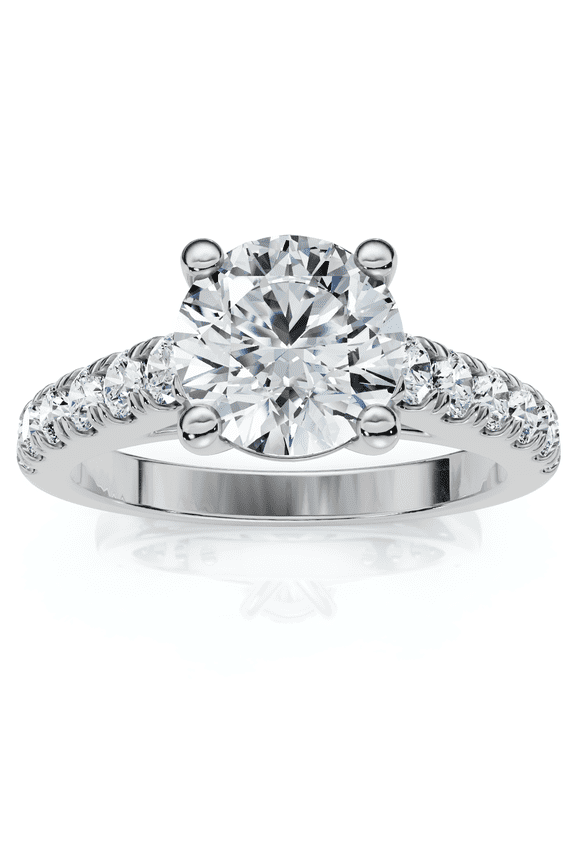 Pompeii 1 3/4Ct Round Cut Lab Grown Diamond Engagement Ring in 10k White Gold (G/H,I1-I2)