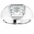 thumbnail image 1 of Pompeii 1 3/8Ct Emerald Cut Solitaire Men's Bezel Ring in 14k Gold Lab Grown (G/H,VS2-SI1), 1 of 6