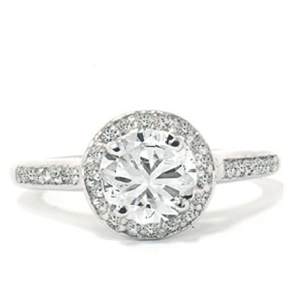 Pompeii 1 3/8ct Diamond Halo Ring 14K White Gold (G/H,I2)