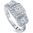 thumbnail image 1 of Pompeii 1 3/8ct Princess Cut Diamond 3-Stone Ring White Gold Lab Grown (FG,VS2-SI1), 1 of 4