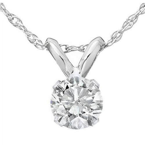 Pompeii 1/3 Ct Diamond Solitaire Pendant Necklace in 14k White Or Yellow Gold (J,I2-I3)