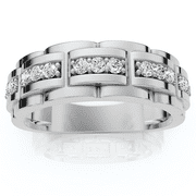 POMPEII3 Pompeii 1/3 Ct Mens Lab Grown Diamond Wedding Ring White Gold Anniversary Band