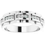 POMPEII3 Pompeii 1/3 Ct Mens Lab Grown Diamond Wedding Ring White Gold Anniversary Band