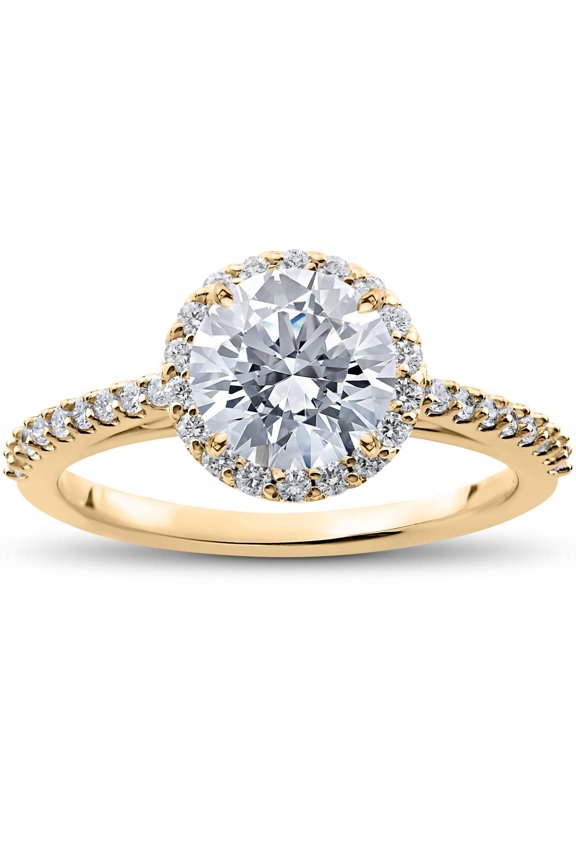 Pompeii 1/3 ct Round Halo Diamond Engagement Ring Setting (F/G,VS2-SI1)