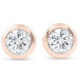 thumbnail image 1 of Pompeii 1/3 ctw 14k Rose Gold Diamond Bezel Martini Stud Earrings (I/J,I1-I2), 1 of 4