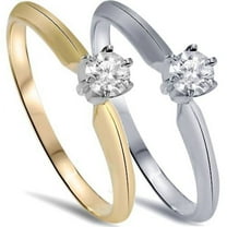Pompeii 1/3CT IGI Certified Diamond Solitaire Engagement Ring 14K White and Yellow Gold