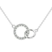 POMPEII3 Pompeii 1/3Ct Mini Duet Circle Diamond Necklace 14k Gold Pendant Lab Grown 18"