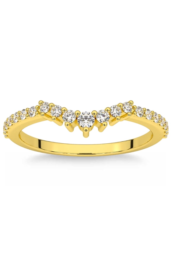 Pompeii 1/3Ct Round Cut Wedding Ring Anniversary Band 14k Gold Lab Grown (G/H,VS2-SI1)