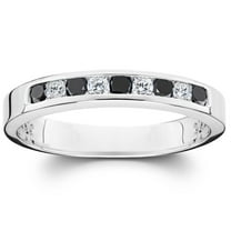 Pompeii 1/3ct Black & White Diamond Channel Set White Gold Ring (G/H,I2)