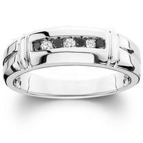 Pompeii 1/3ct Black & White Diamond Mens Wedding Ring 10K White Gold (H/I,I1-I2)
