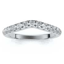 Pompeii 1/3ct Curved Diamond Wedding Guard Ring 14K White Gold (G,I1)