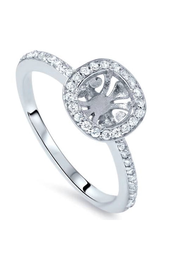 Pompeii 1/3ct Cushion Halo Engagement Ring Setting 14K White Gold (G/H,I1)