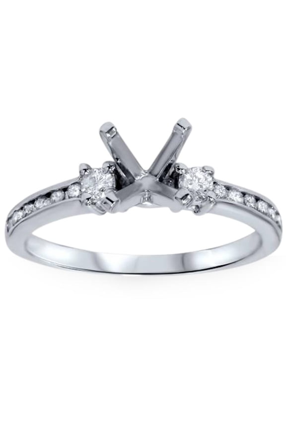 Pompeii 1/3ct Diamond Engagement Ring Semi Mount 14K White Gold (G/H,I1-I2)