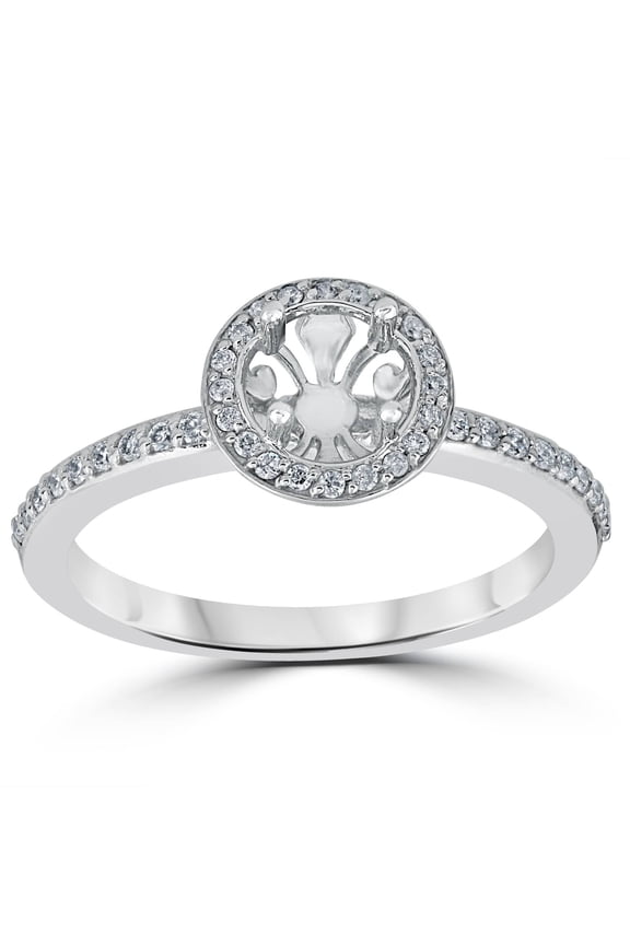 Pompeii 1/3ct Diamond Engagement Ring Semi Mount 14K White Gold (H/I,I1-I2)