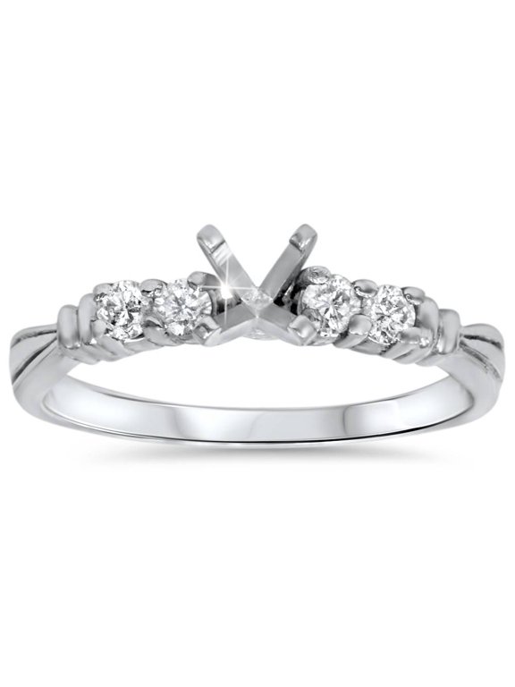 Pompeii 1/3ct Diamond Engagement Semi Mount Ring Setting 14K (G/H,I1)