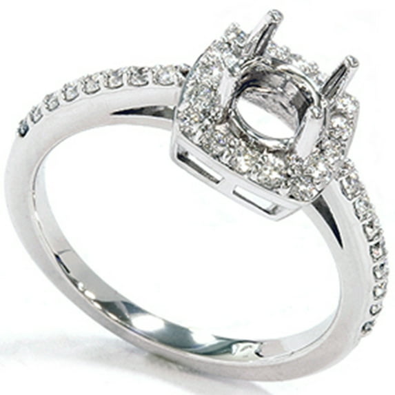 Pompeii 1/3ct Diamond Halo 14K White Gold Engagement Ring Setting (G/H,I1)