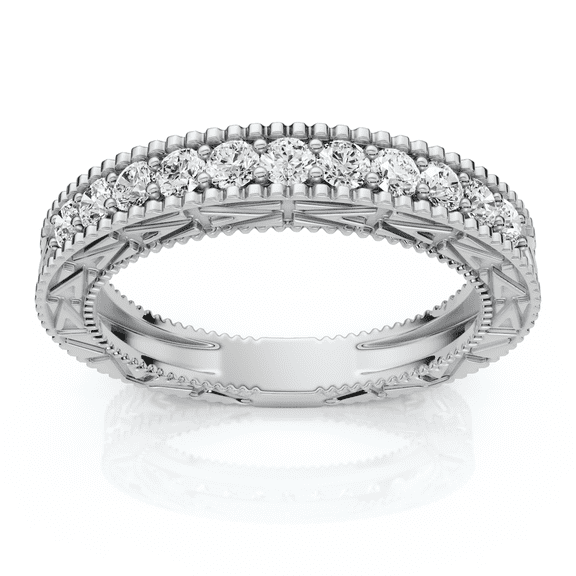 Pompeii 1/3ct Diamond Ring Vintage Antique Wedding Womens Band 14K White Gold (G/H,I1)