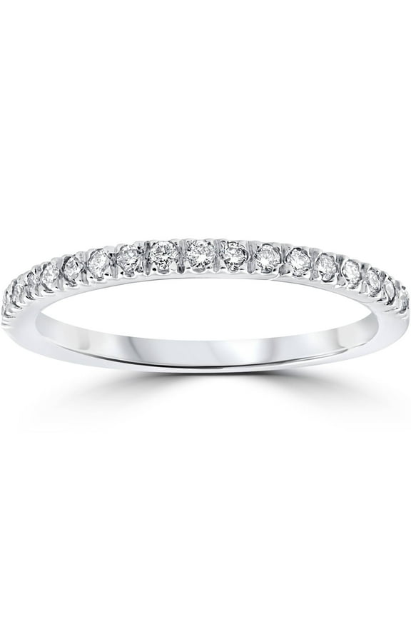 Pompeii 1/3ct Diamond Ring Womens Wedding Anniversary Band 10k White Gold (H/I,I1-I2)