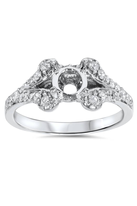 Pompeii 1/3ct Diamond Semi Mount Engagement Ring Setting 14K (G,I1)