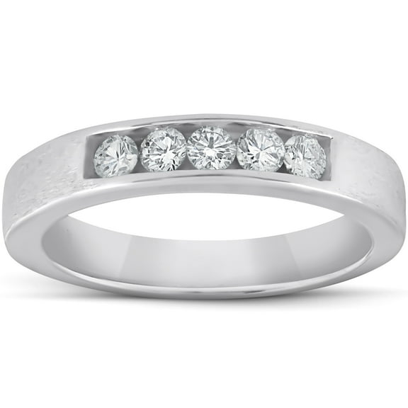 Pompeii 1/3ct Mens 14K White Gold Diamond Wedding Ring Band (G/H,I1)