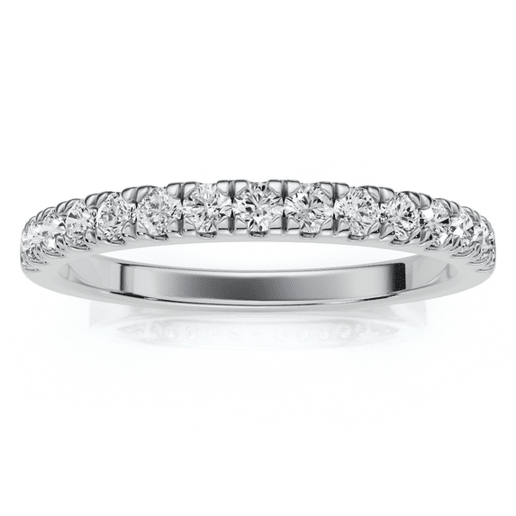Pompeii 1/3ct Pave Diamond Wedding Ring 14K White Gold (G/H,I1)