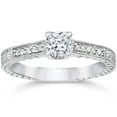 thumbnail image 1 of Pompeii 1/3ct Princess Cut Diamond Engagement Ring 14K White Gold (G/H,I2), 1 of 3