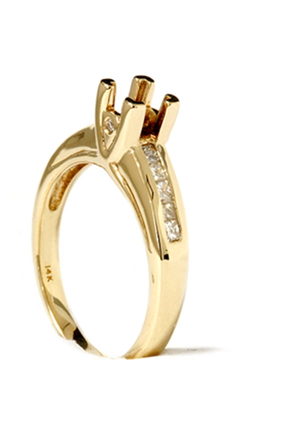 Pompeii 1/3ct Princess Cut Diamond Semi Mount Ring 14K Gold (H/I,SI)