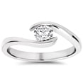 thumbnail image 1 of Pompeii 1/3ct Round Diamond Solitaire Modern Engagement Ring 14K White Gold (H/I,I1), 1 of 5