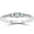thumbnail image 1 of Pompeii 1/3ct Three Stone Round Diamond Engagement Ring 14K White Gold (H,SI2), 1 of 3