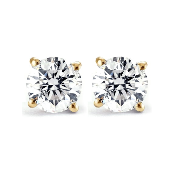 Pompeii 1/3ct diamond studs 14k Yellow gold (I/J,I2-I3)