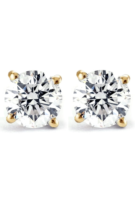 Pompeii 1/3ct diamond studs 14k Yellow gold (I/J,I2-I3)