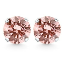 Pompeii 1/4 - 1Ct Pink Diamond Studs 14k White or Yellow Gold Lab Grown (,VS2-SI1)