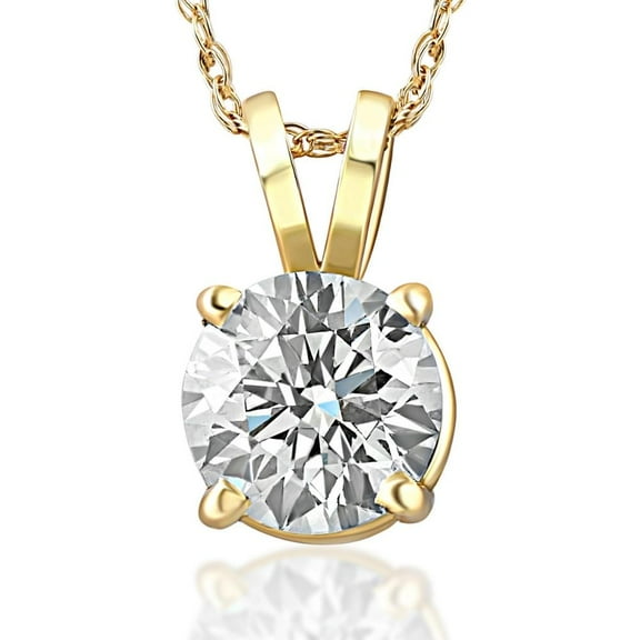 Pompeii 1/4 - 2 Ct T.W. Natural Diamond Solitaire Pendant in 14k White or Yellow Gold