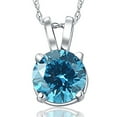 thumbnail image 1 of Pompeii 1/4 - 2Ct TW Blue Lab Grown Diamond Solitaire Pendant 14k White or Yellow Gold, 1 of 5