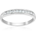 thumbnail image 1 of Pompeii 1/4 Ct Diamond Wedding Ring Channel Set 10k White Gold (I/J,I2-I3), 1 of 4