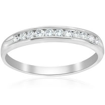 Pompeii 1/4 Ct Diamond Wedding Ring Channel Set 10k White Gold (I/J,I2-I3)