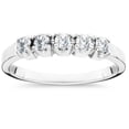 thumbnail image 1 of Pompeii 1/4Ct Five Stone Lab Grown Diamond Stackable Wedding Ring 10k White Gold (FG,VS), 1 of 3