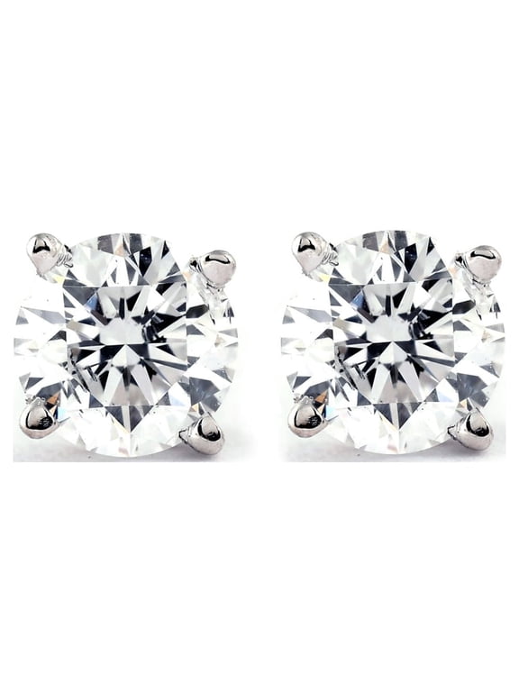 Pompeii 1/4 Ct TDW Genuine Diamond Studs in 14k White Gold (IJ,I2-I3)