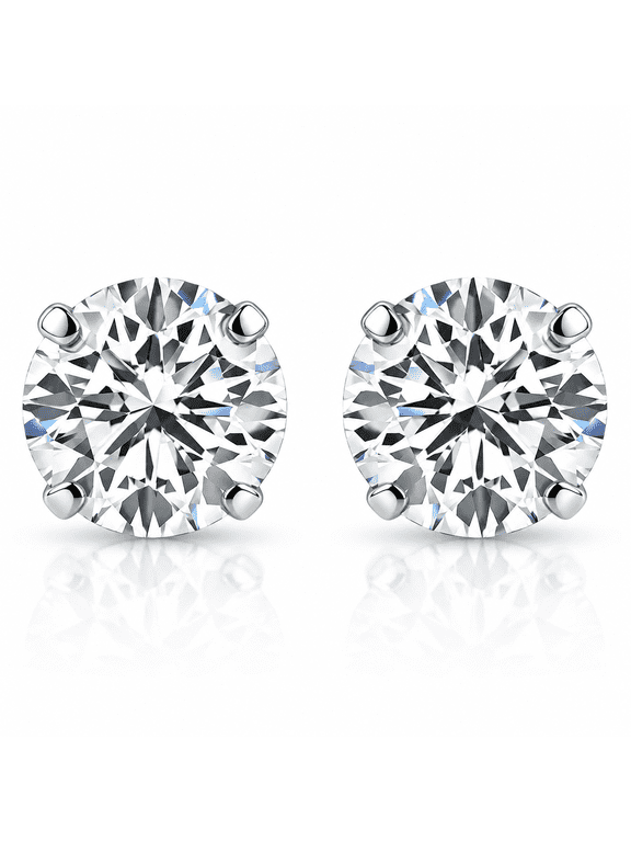 Pompeii 1/4 Ct TW Small Diamond Studs 14k White Gold Lab Grown (GH,VS)
