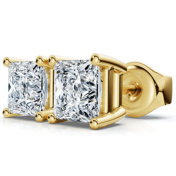 Pompeii 1 - 4 Ct TW Princess Cut Diamond Studs in 14k Gold Earrings Lab Grown