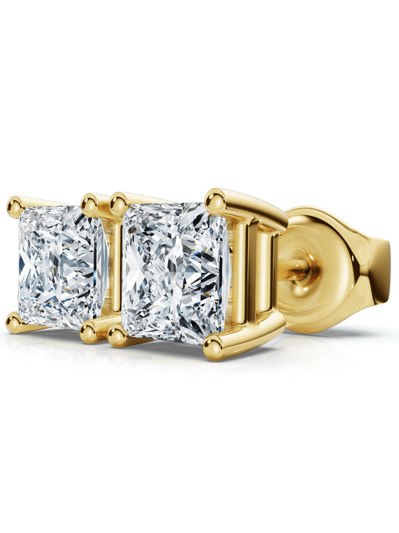 Pompeii 1 - 4 Ct TW Princess Cut Diamond Studs in 14k Gold Earrings Lab Grown (HI,VS2-SI1)