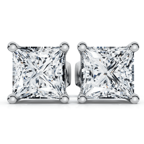Pompeii 1 - 4 Ct TW Princess Cut Diamond Studs in 14k Gold Earrings Lab Grown (HI,VS2-SI1)