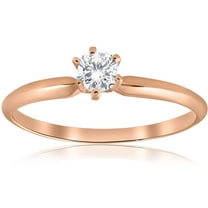 Pompeii 1/4 ct Solitaire Diamond Engagement Ring 14k Rose Gold (G/H,I1)