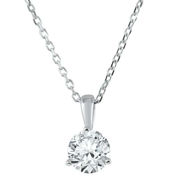 Pompeii 1/4 ct Solitaire Diamond Pendant available in 14K and Platinum