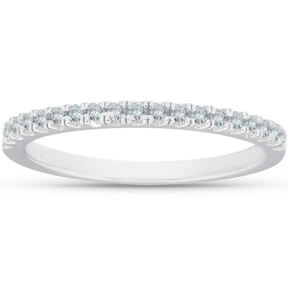 Pompeii 1/4 cttw Diamond Stackable Womens Wedding Ring 10k White Gold (I/J,I2-I3)