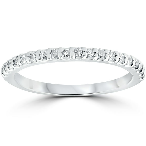 Pompeii 1/4 cttw Diamond Stackable Womens Wedding Ring 10k White Gold (I/J,I2-I3)