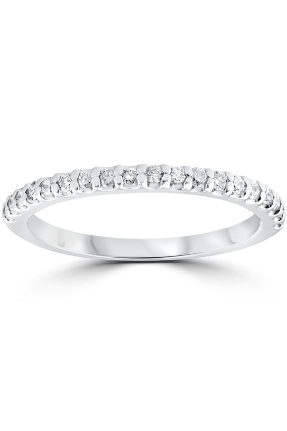 Pompeii 1/4 cttw Diamond Stackable Womens Wedding Ring 10k White Gold (I/J,I2-I3)