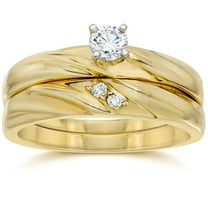 Pompeii 1/4CT Diamond Engagement Wedding Ring Set 10K Yellow Gold (H/I,I2-I3)