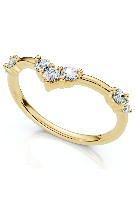 Pompeii 1/4Ct Diamond Diamond Guard Wedding Stack Ring 14k Gold or Platinum Lab Grown